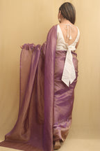 Purple Plain Tissue Saree - Luxurion World