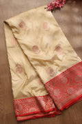 Elegant Pastel Banarasi Handloom Pure Katan Silk Saree - Luxurion World