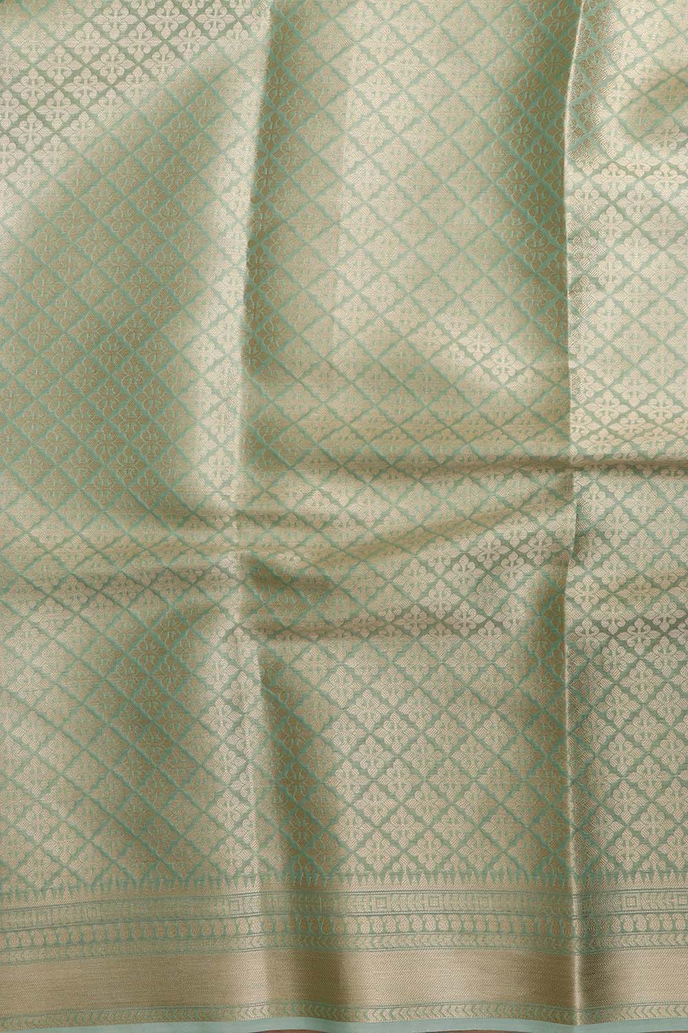 Emerald Elegance: Green Banarasi Tissue Silk Saree - Luxurion World