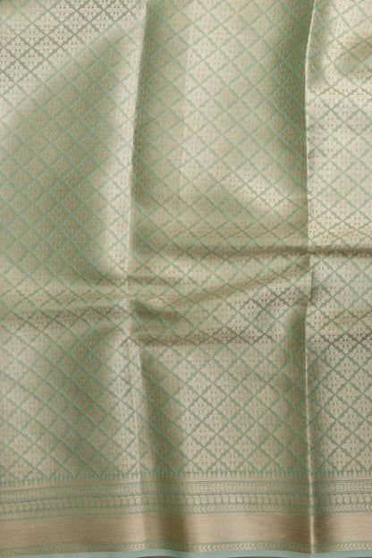 Emerald Elegance: Green Banarasi Tissue Silk Saree - Luxurion World