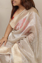 Dyeable Pure Tissue Silk Handloom Banarasi Saree - Luxurion World
