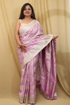Elegant Purple Banarasi Silk Saree - Perfect for Any Occasion - Luxurion World