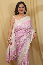 Elegant Purple Banarasi Silk Saree - Perfect for Any Occasion - Luxurion World
