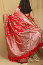 Stunning Red Banarasi Silk Saree - Elegant and Timeless - Luxurion World