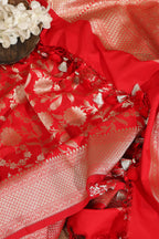 Stunning Red Banarasi Silk Saree - Elegant and Timeless - Luxurion World