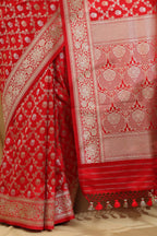 Stunning Red Banarasi Silk Saree - Perfect for Any Occasion - Luxurion World