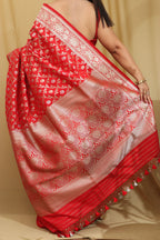 Stunning Red Banarasi Silk Saree - Perfect for Any Occasion - Luxurion World