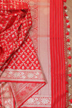Stunning Red Banarasi Silk Saree - Perfect for Any Occasion - Luxurion World