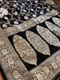 Elegant Black Banarasi Silk Saree: Timeless Beauty - Luxurion World