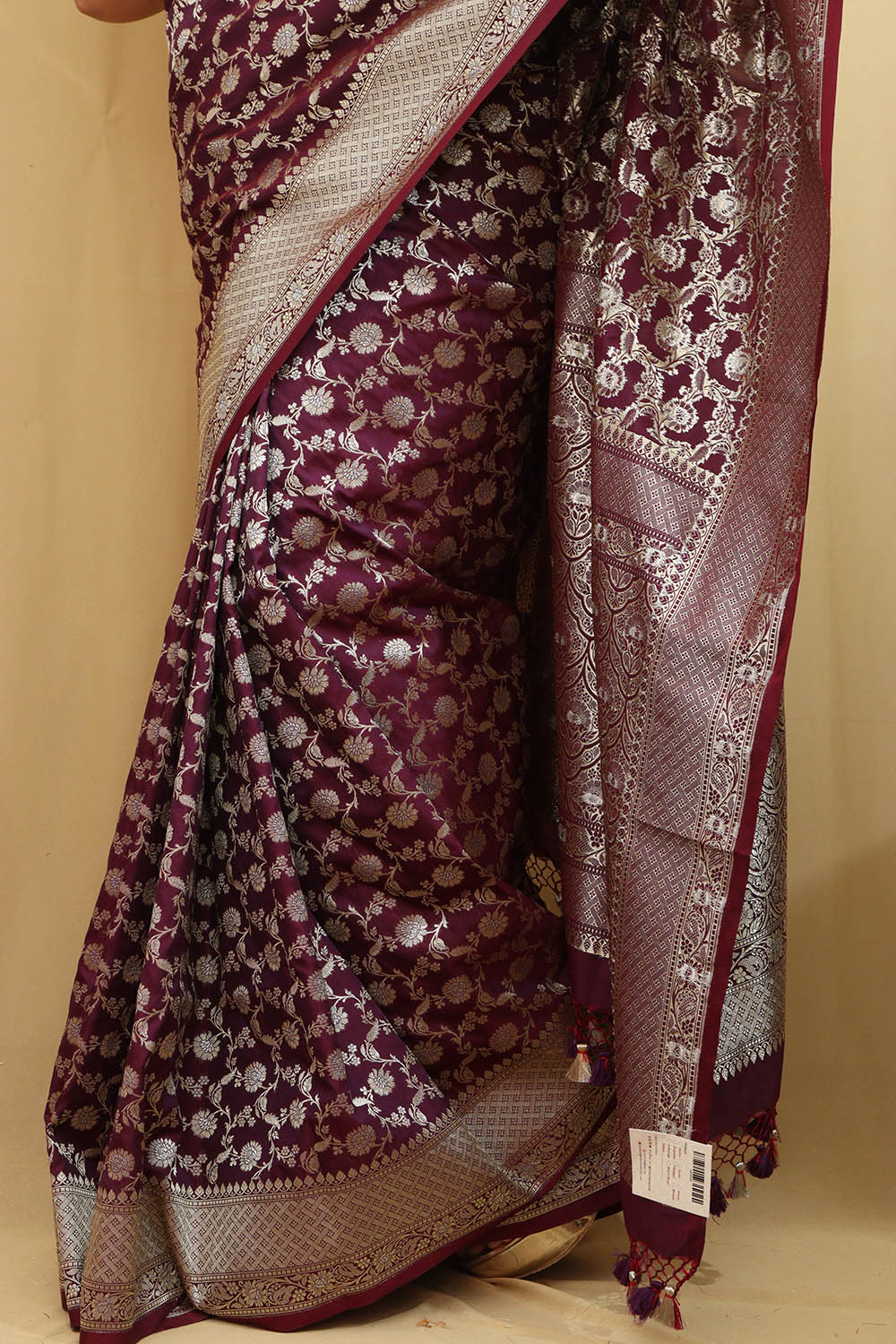 Elegant Purple Banarasi Silk Saree - Luxurion World