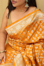 Golden Glow: Elegant Yellow Banarasi Silk Saree - Luxurion World