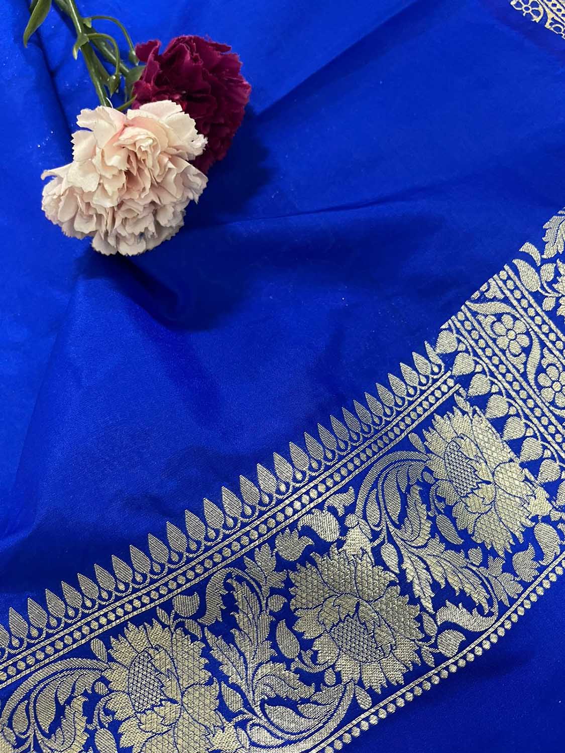 Elegant Blue Banarasi Silk Sona Roopa Saree for Special Occasions - Luxurion World