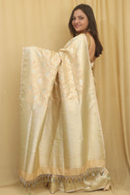 Soft and Elegant Pastel Banarasi Silk Sona Roopa Saree - Luxurion World