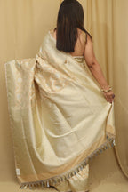 Soft and Elegant Pastel Banarasi Silk Sona Roopa Saree - Luxurion World
