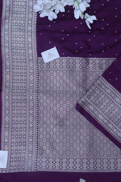 Exquisite Purple Banarasi Silk Saree - Luxurion World