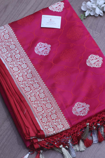 Pretty in Pink: Banarasi Silk Saree - Luxurion World
