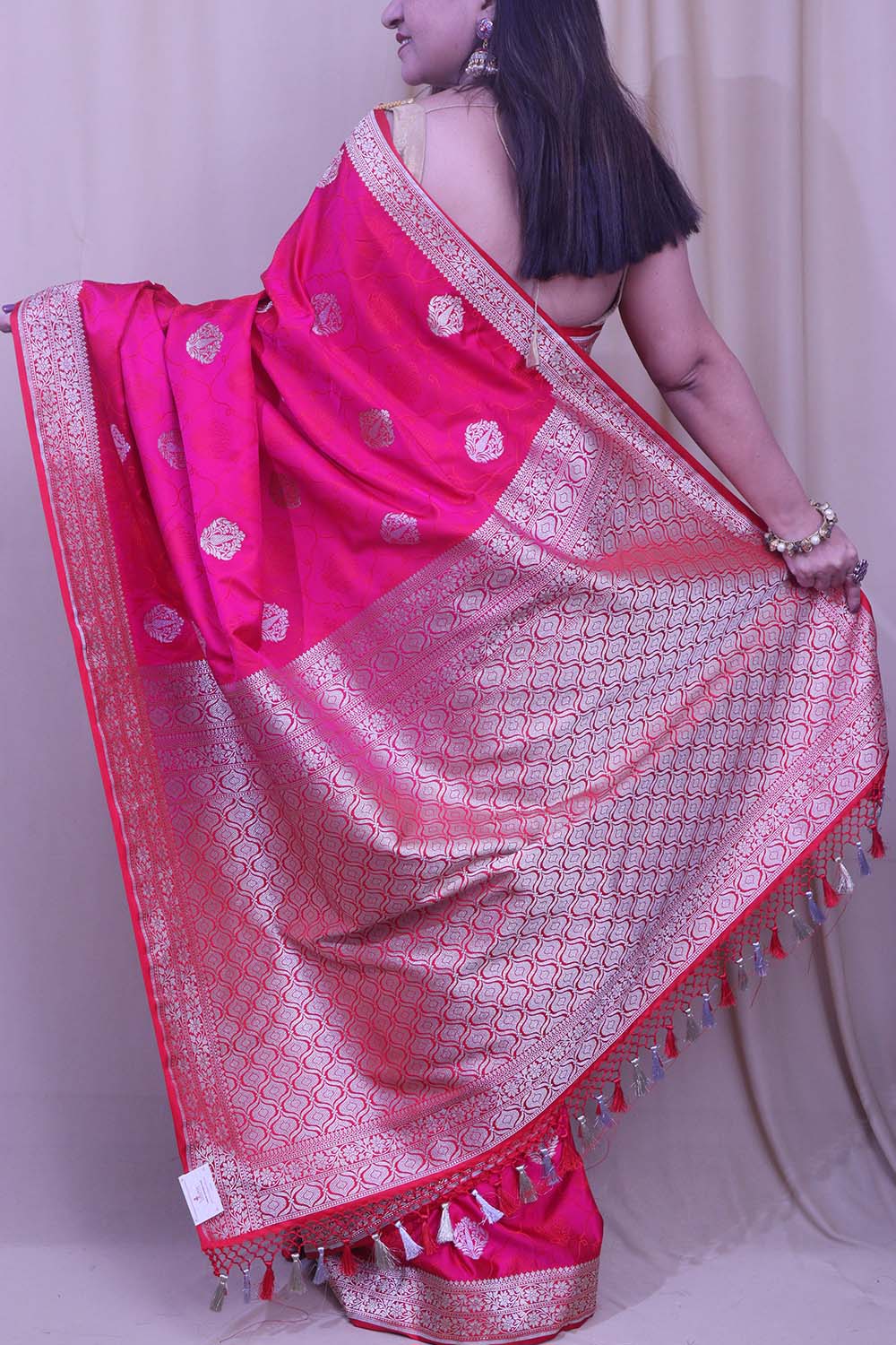Pretty in Pink: Banarasi Silk Saree - Luxurion World