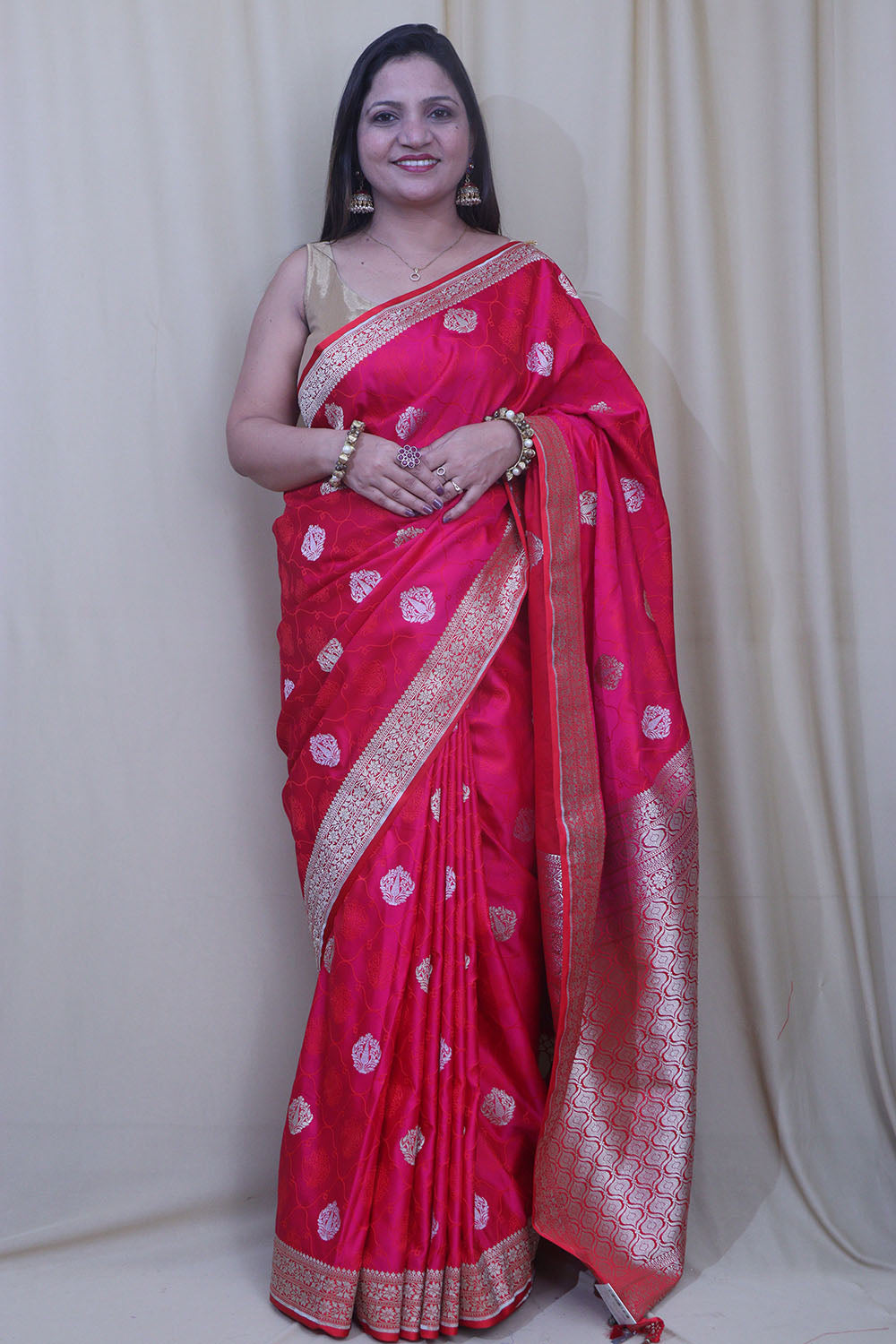 Pretty in Pink: Banarasi Silk Saree - Luxurion World