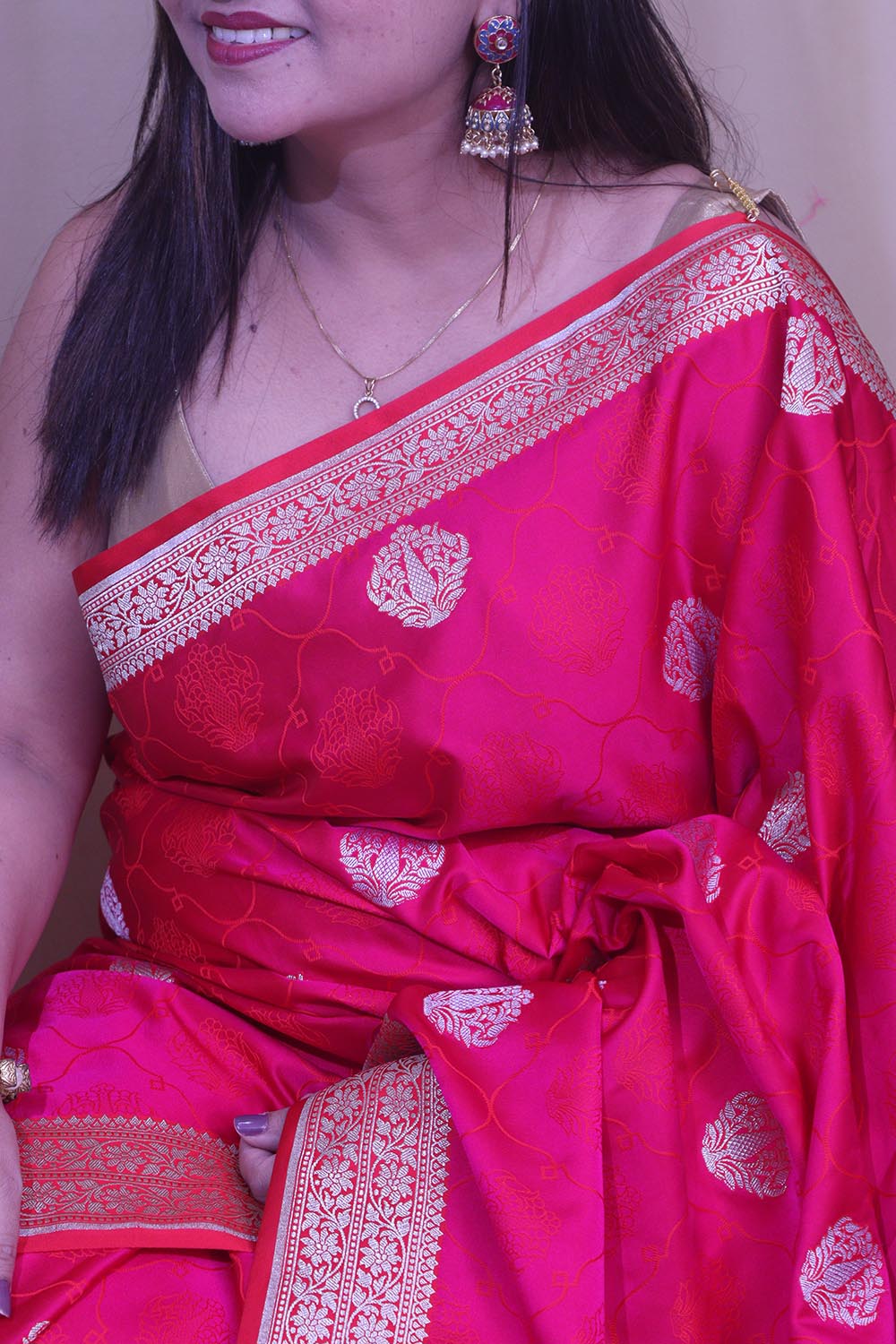Pretty in Pink: Banarasi Silk Saree - Luxurion World