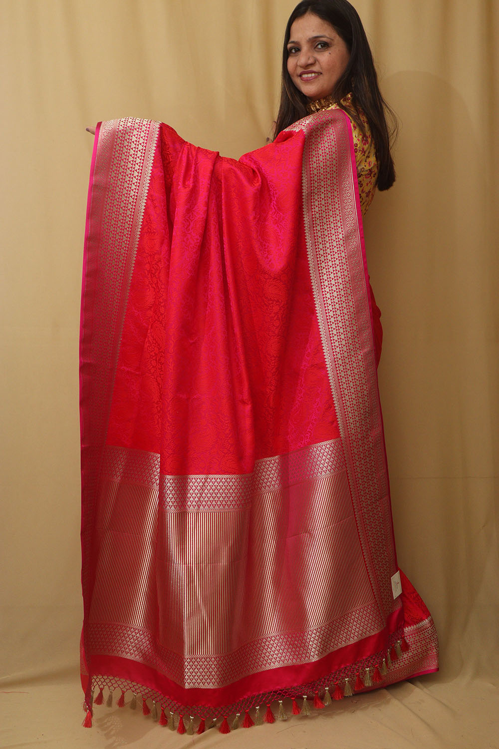 Pretty in Pink: Banarasi Silk Saree - Luxurion World
