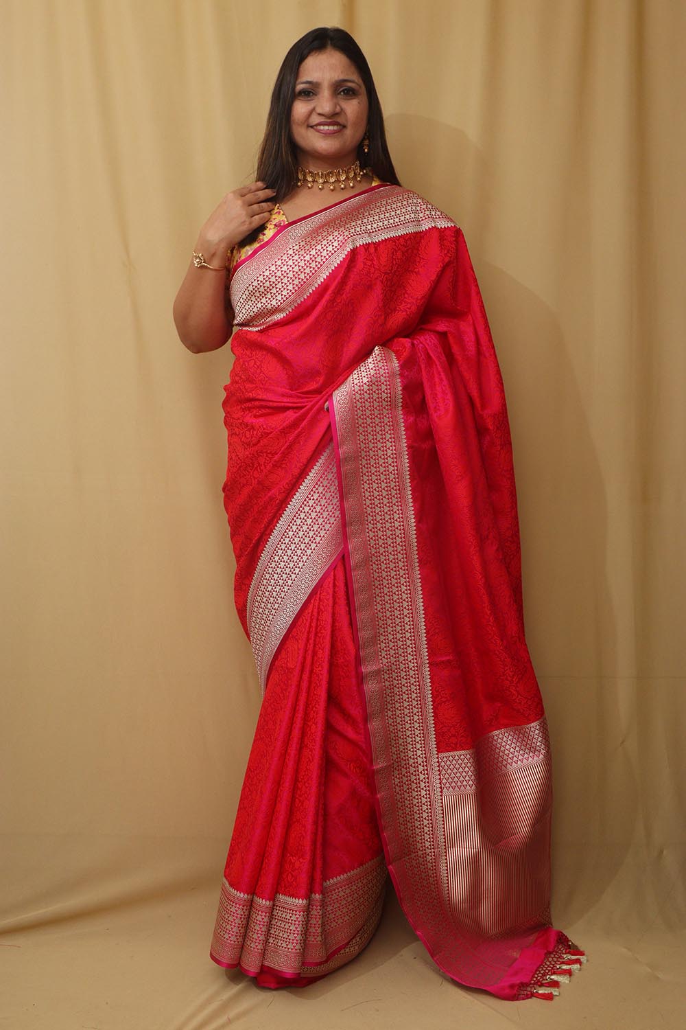 Pretty in Pink: Banarasi Silk Saree - Luxurion World