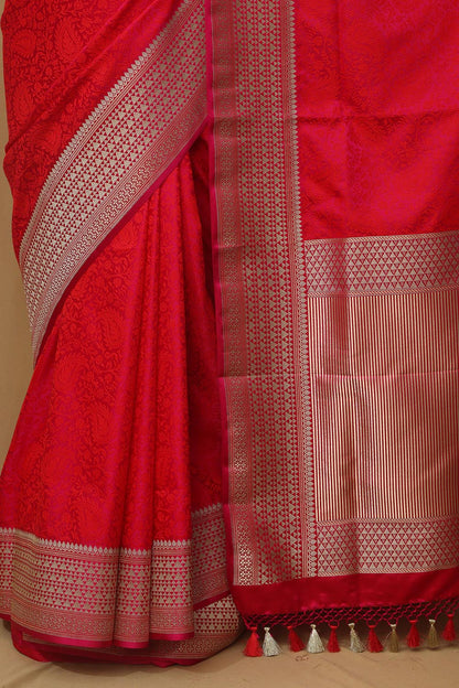 Pretty in Pink: Banarasi Silk Saree - Luxurion World