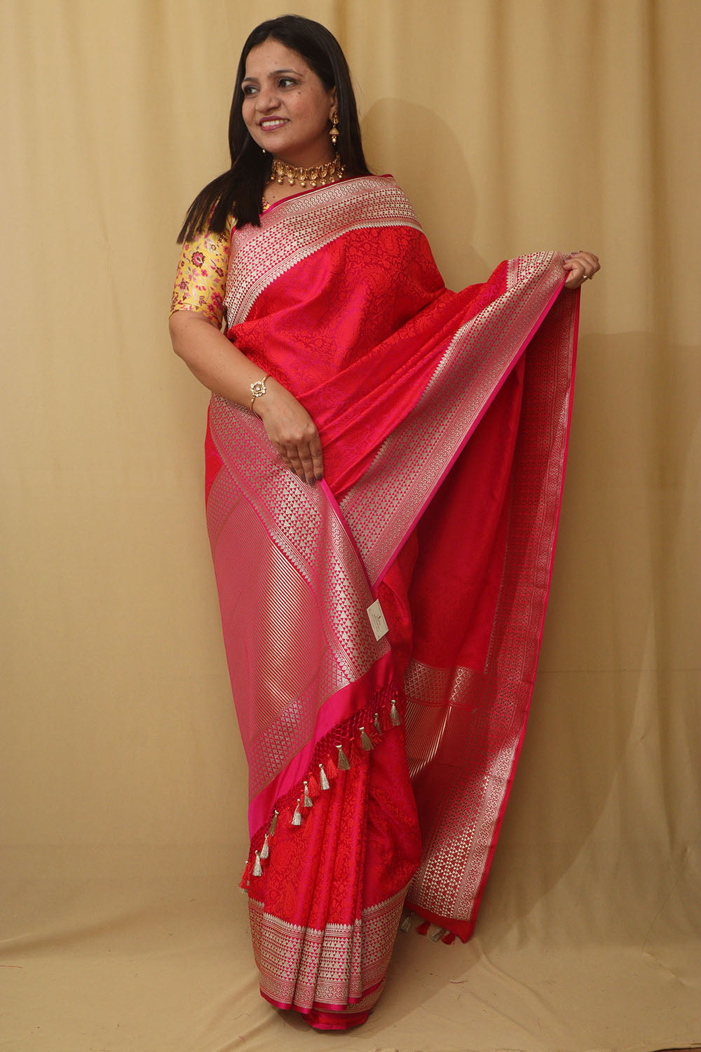 Pretty in Pink: Banarasi Silk Saree - Luxurion World