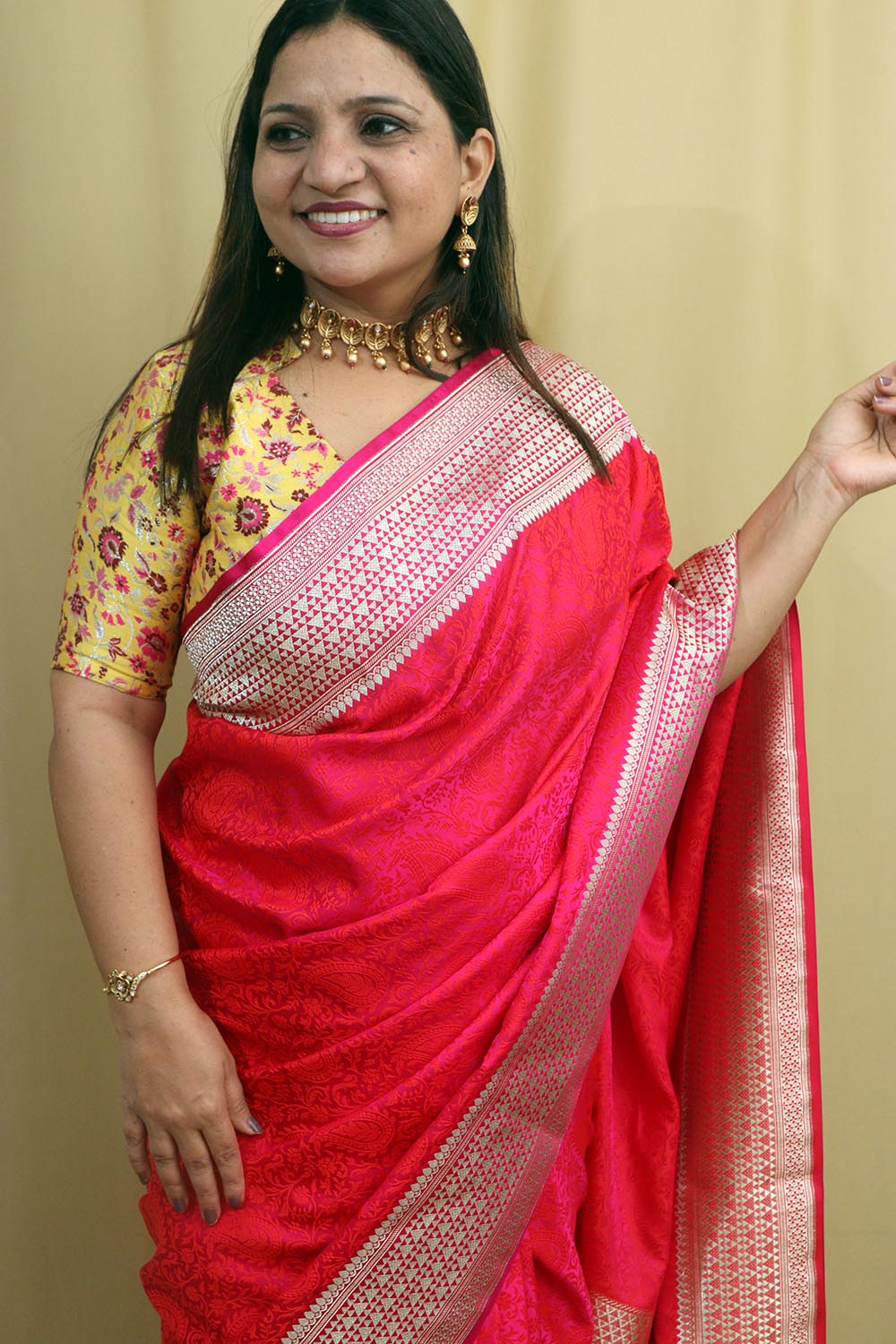 Pretty in Pink: Banarasi Silk Saree - Luxurion World