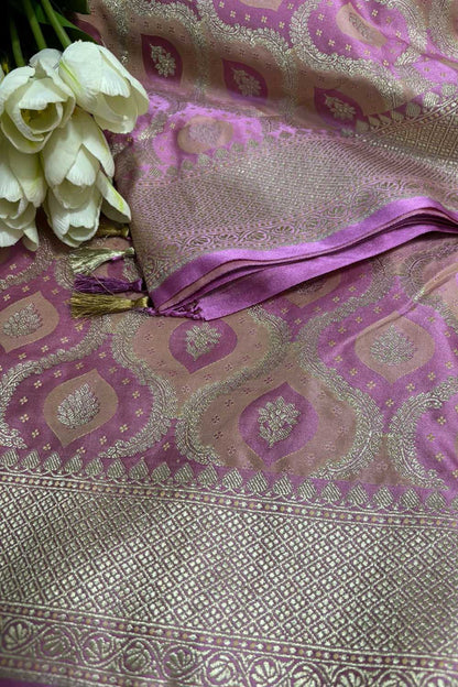Elegant Pink Banarasi Silk Saree - Perfect for Any Occasion - Luxurion World
