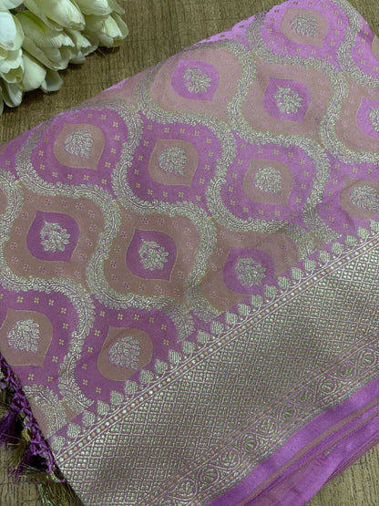 Elegant Pink Banarasi Silk Saree - Perfect for Any Occasion - Luxurion World