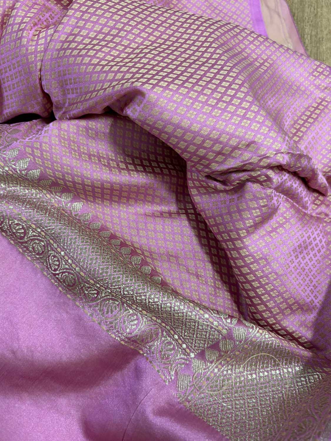 Elegant Pink Banarasi Silk Saree - Perfect for Any Occasion - Luxurion World