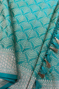 Blue Banarasi Mashru Silk Saree — Handwoven, Festive & Wedding