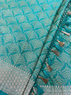 Blue Banarasi Mashru Silk Saree — Handwoven, Festive & Wedding