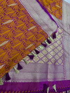 Multicolor Banarasi Mashru Silk Saree — Leaf Design, Festive