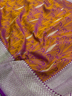 Multicolor Banarasi Mashru Silk Saree — Leaf Design, Festive