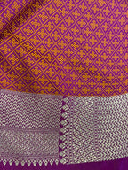 Multicolor Banarasi Mashru Silk Saree — Leaf Design, Festive