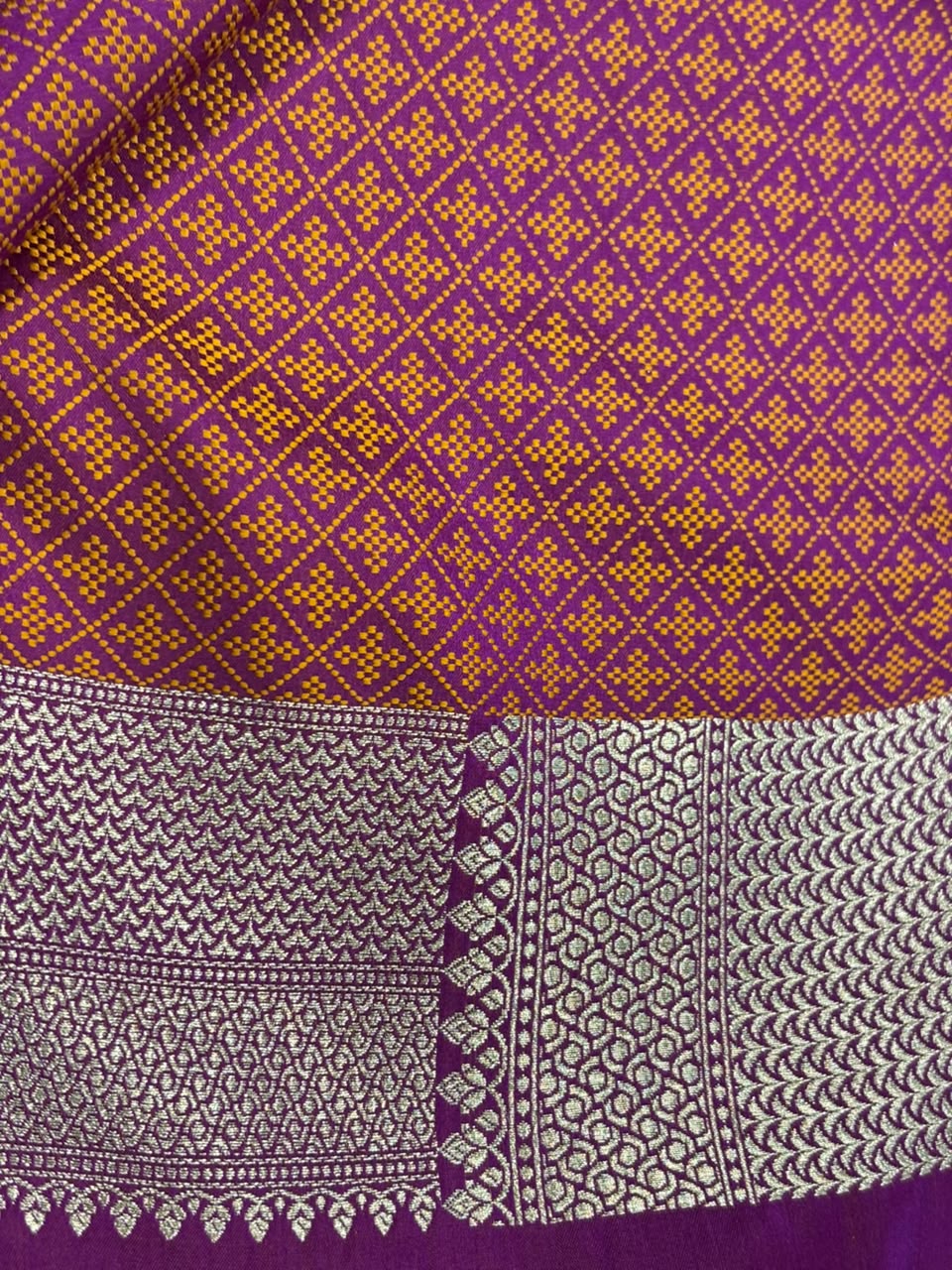 Multicolor Banarasi Mashru Silk Saree — Leaf Design, Festive