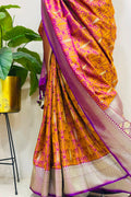 Multicolor Banarasi Mashru Silk Saree — Leaf Design, Festive