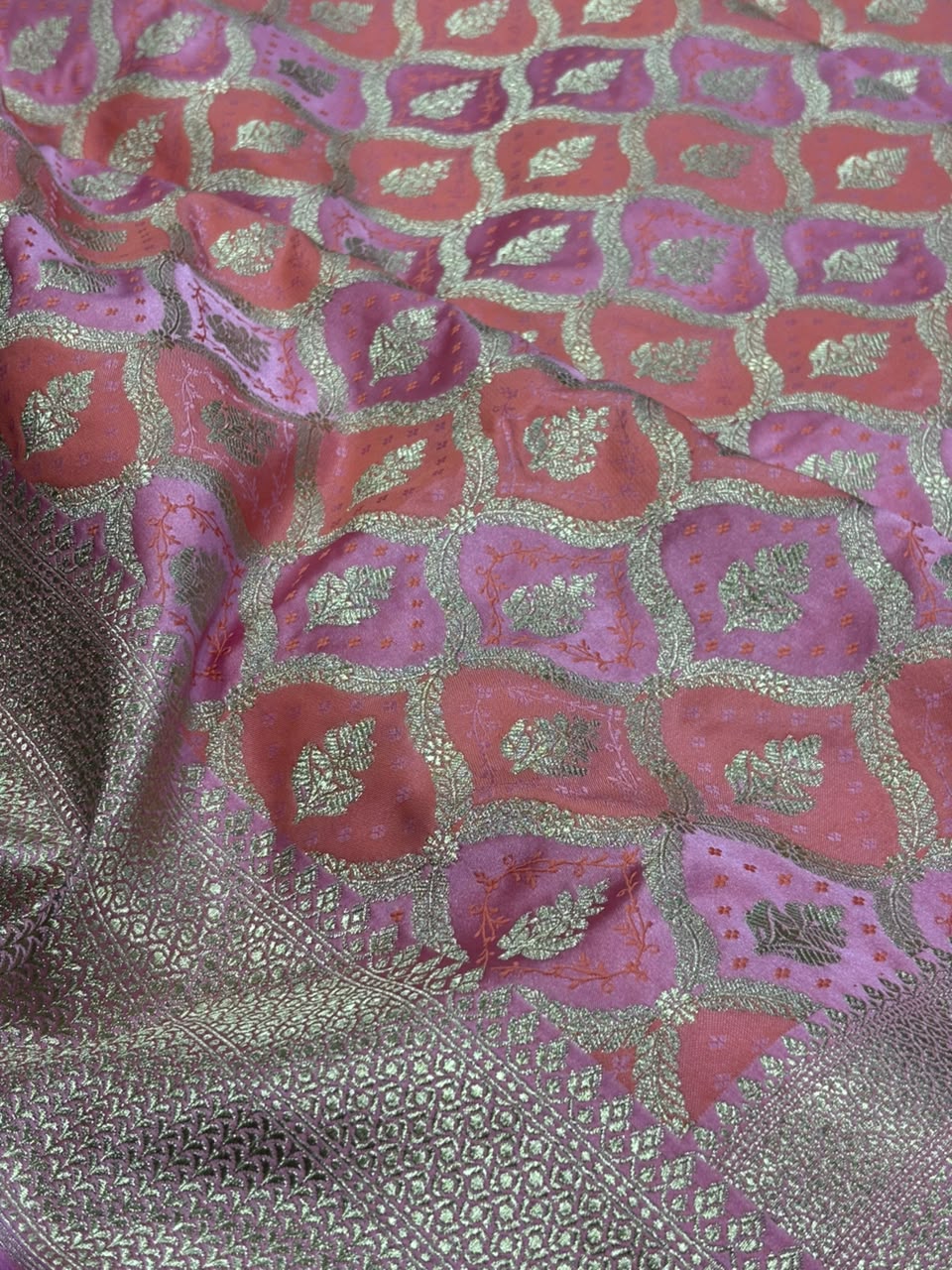 Multicolor Banarasi Mashru Silk Saree — Rangkat Design, Festive