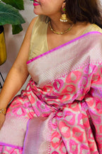 Multicolor Banarasi Mashru Silk Saree — Rangkat Design, Festive