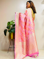Multicolor Banarasi Mashru Silk Saree — Rangkat Design, Festive