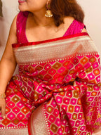 Multicolor Banarasi Mashru Silk Rangkat Design Saree
