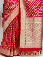 Multicolor Banarasi Mashru Silk Rangkat Design Saree