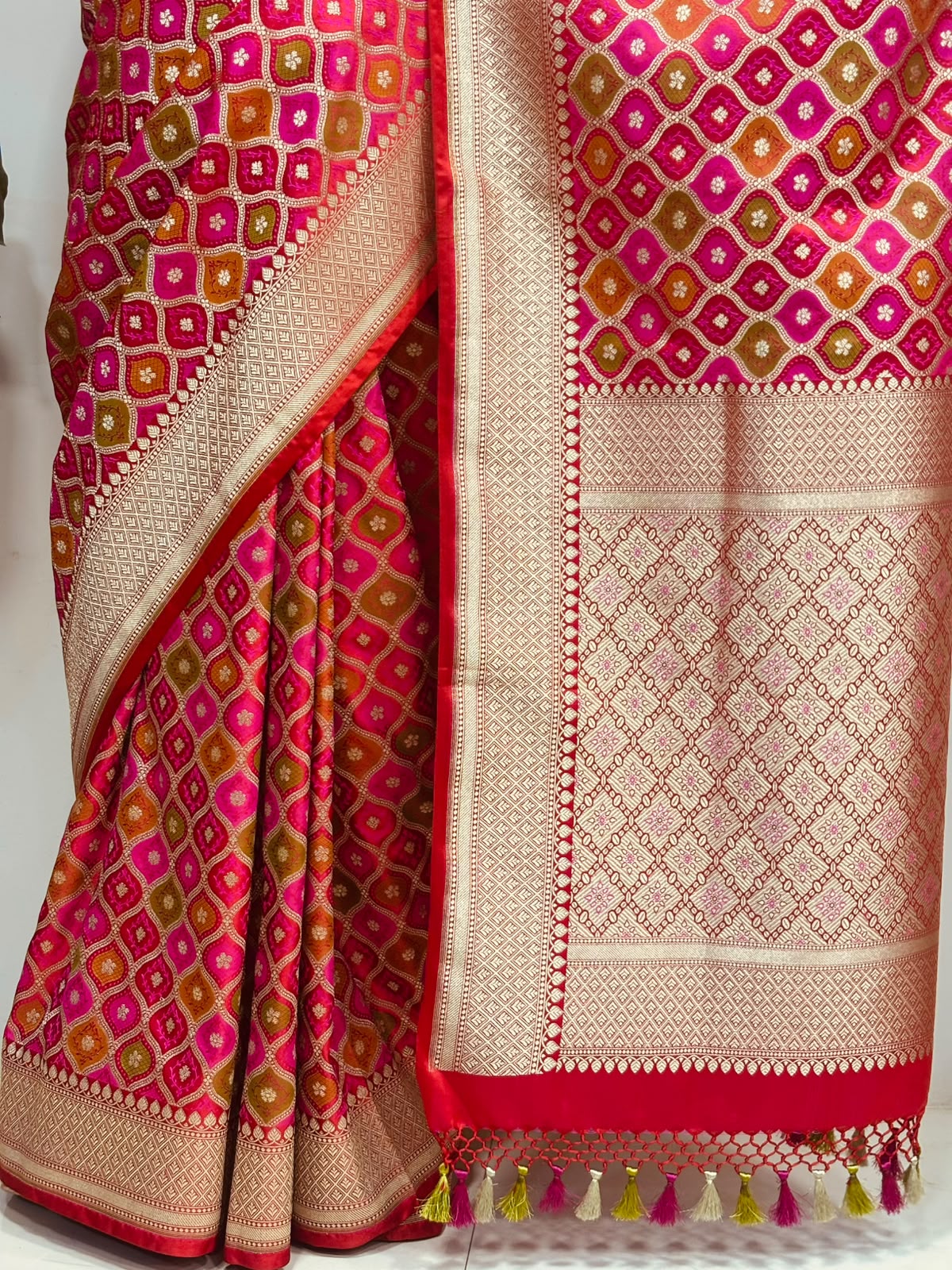Multicolor Banarasi Mashru Silk Rangkat Design Saree