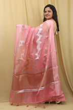 Elegant Pink Banarasi Organza Silk Sona Roopa Saree - Luxurion World