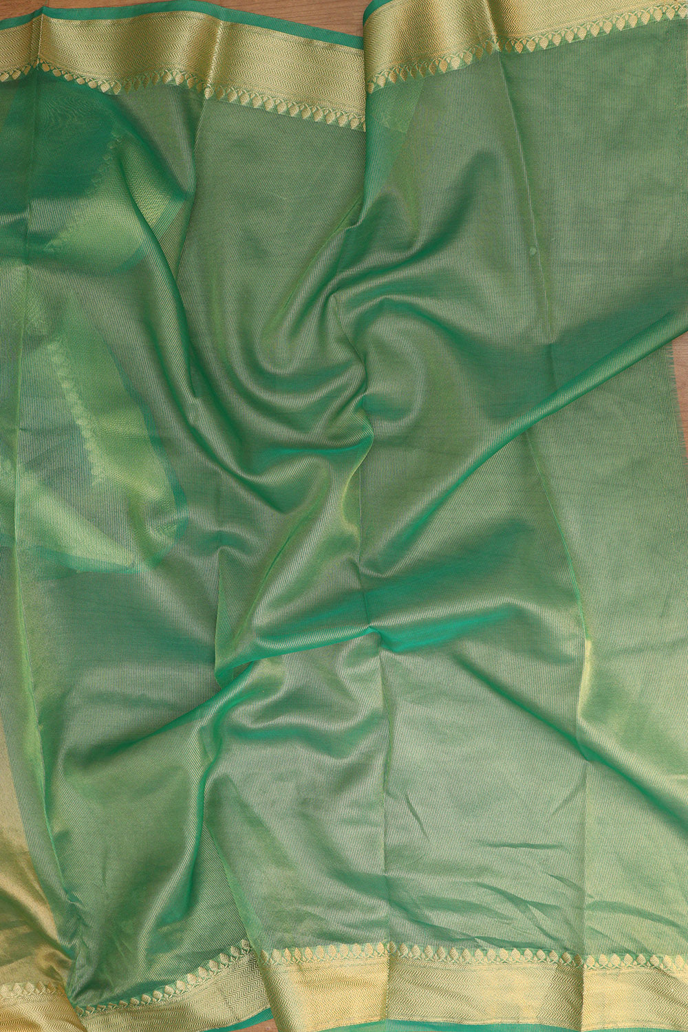 Exquisite Green Banarasi Tissue Saree - Timeless Elegance - Luxurion World