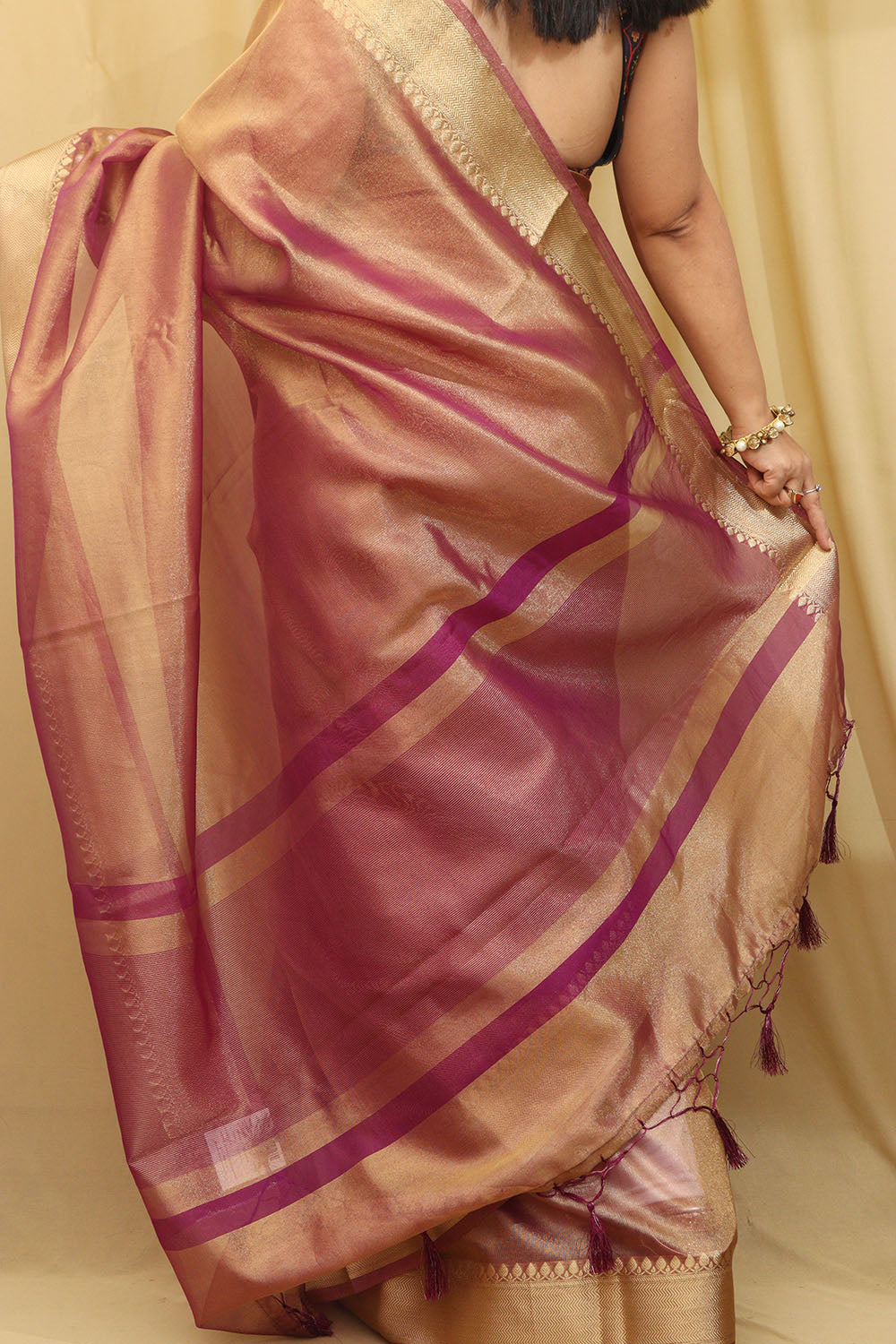 Purple Banarasi Tissue Saree: Elegant & Timeless - Luxurion World