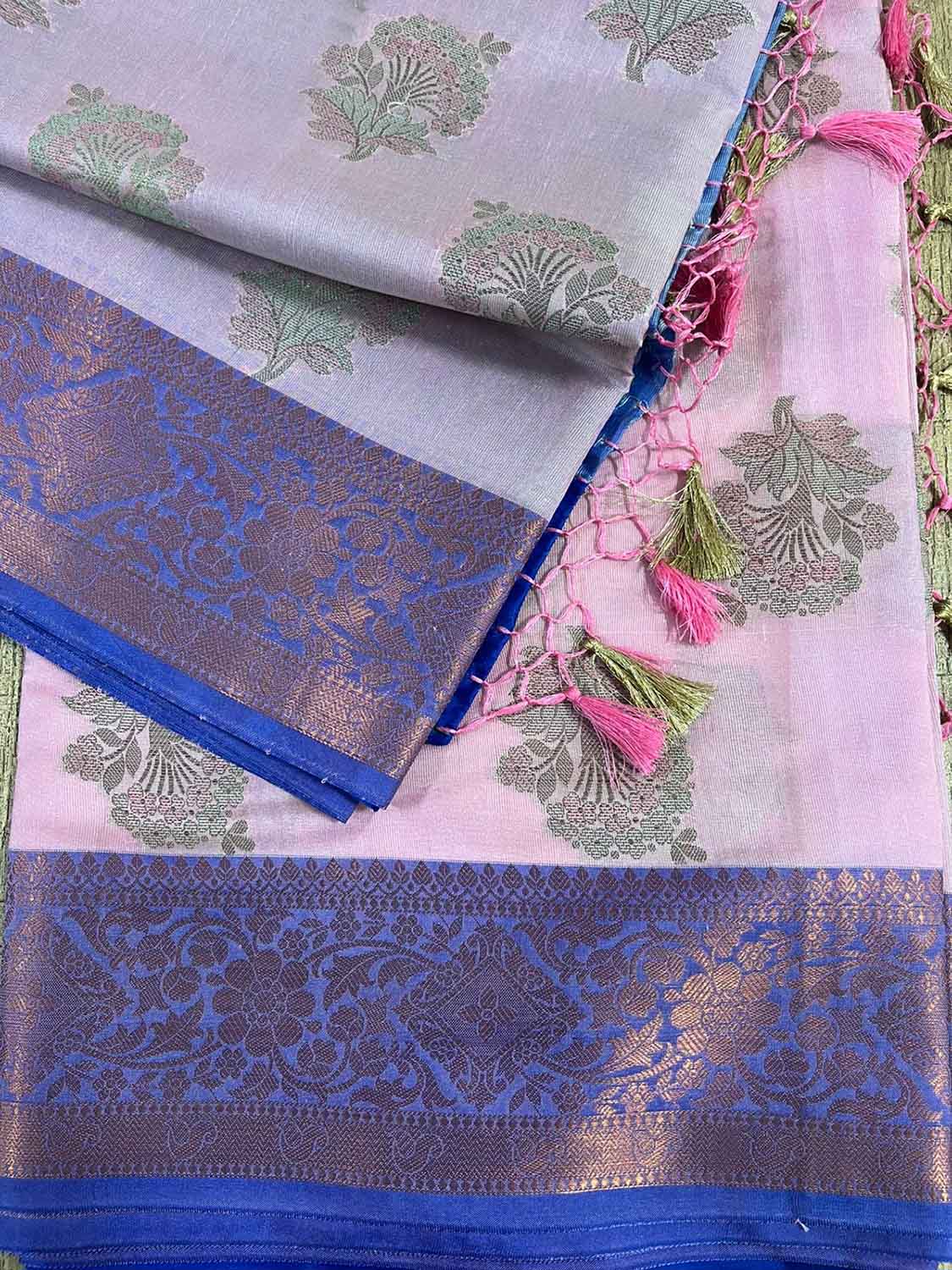 Graceful Pink Banarasi Silk Saree - Luxurion World