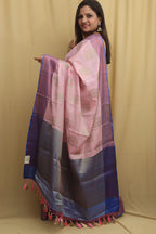 Graceful Pink Banarasi Silk Saree - Luxurion World
