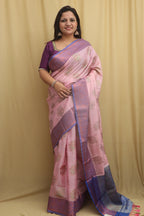 Graceful Pink Banarasi Silk Saree - Luxurion World